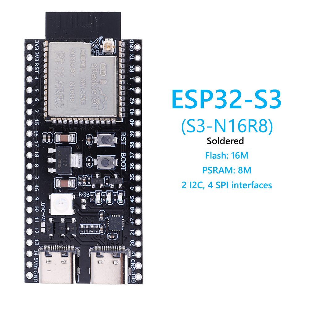 Esp32 s3 n16r8 n8r2 placa de d - Usb C Earphone avaliação e preço