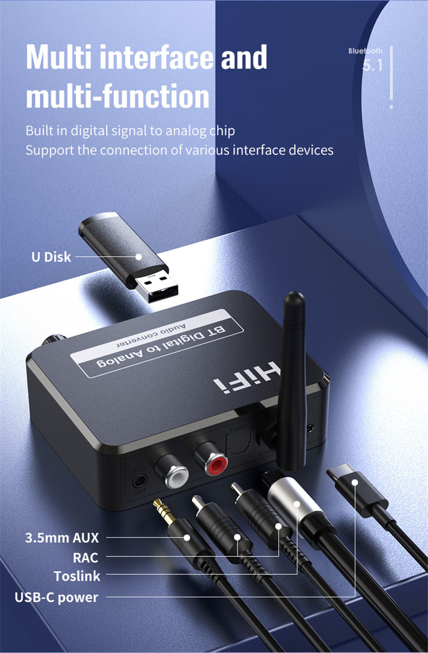Adaptador de áudio digital par - Bluetooth Adapter Receiver avaliação e preço